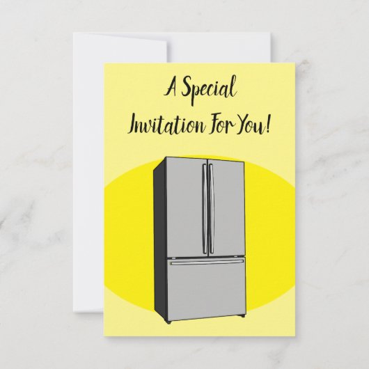 Afbeelding cartoon Franse deurkoelkast Kaart (Achterkant)