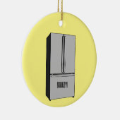 Afbeelding cartoon Franse deurkoelkast Keramisch Ornament (Rechts)