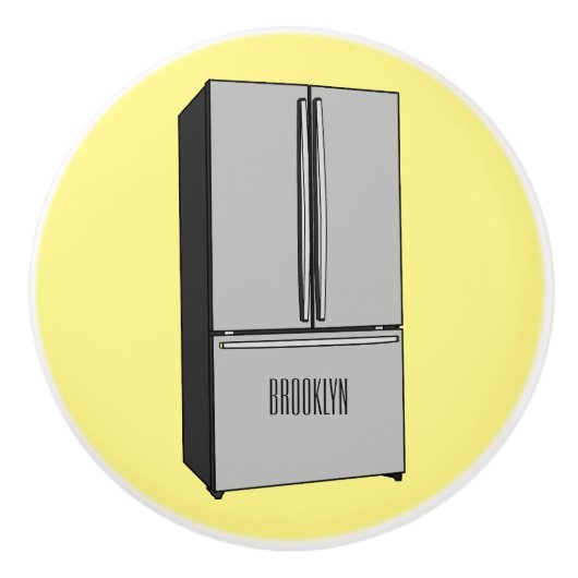 Afbeelding cartoon Franse deurkoelkast Keramische Knop (Voorkant)