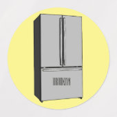 Afbeelding cartoon Franse deurkoelkast Labels (Design 1)