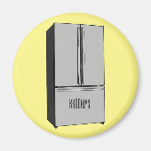 Afbeelding cartoon Franse deurkoelkast Magneet (Voorkant)