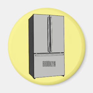 Afbeelding cartoon Franse deurkoelkast Magneet