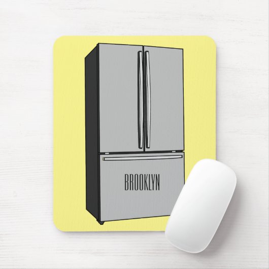 Afbeelding cartoon Franse deurkoelkast Muismat (Met muis)