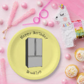 Afbeelding cartoon Franse deurkoelkast Papieren Bordje (Feest)