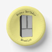 Afbeelding cartoon Franse deurkoelkast Papieren Kommen (Voorkant)