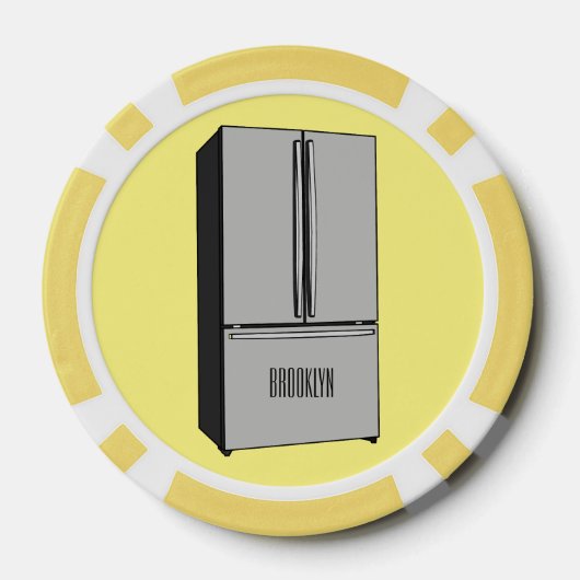 Afbeelding cartoon Franse deurkoelkast Poker Chips (Achterkant)