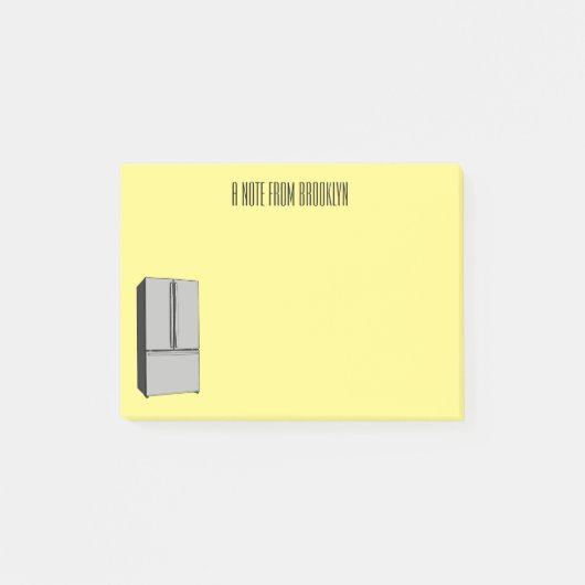 Afbeelding cartoon Franse deurkoelkast Post-it® Notes (Voorkant)