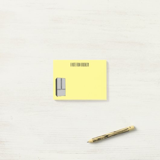 Afbeelding cartoon Franse deurkoelkast Post-it® Notes (Op bureau)