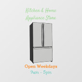 Afbeelding cartoon Franse deurkoelkast Raamsticker (Vel)