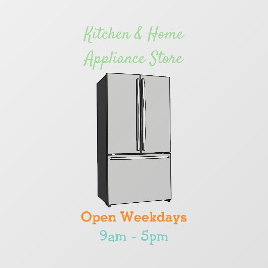 Afbeelding cartoon Franse deurkoelkast Raamsticker (Vel)