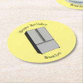 Afbeelding cartoon Franse deurkoelkast Ronde Kartonnen Onderzetter (Gebogen)