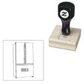 Afbeelding cartoon Franse deurkoelkast Rubberstempel (Gestempeld)