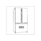 Afbeelding cartoon Franse deurkoelkast Rubberstempel (Afrduk)