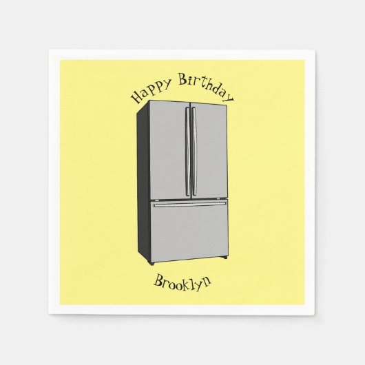 Afbeelding cartoon Franse deurkoelkast Servet (Voorkant)