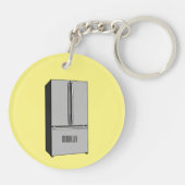 Afbeelding cartoon Franse deurkoelkast Sleutelhanger (Achterkant)