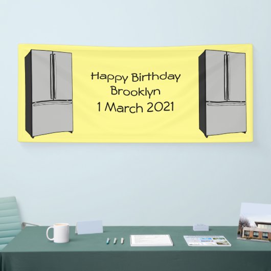 Afbeelding cartoon Franse deurkoelkast Spandoek (Beurs)