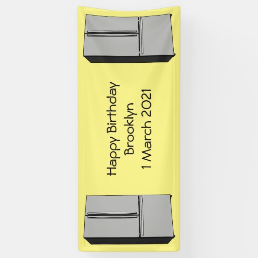 Afbeelding cartoon Franse deurkoelkast Spandoek (Verticaal)