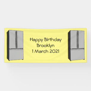 Afbeelding cartoon Franse deurkoelkast Spandoek