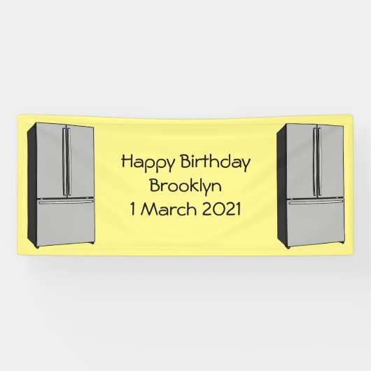 Afbeelding cartoon Franse deurkoelkast Spandoek (Horizontaal)