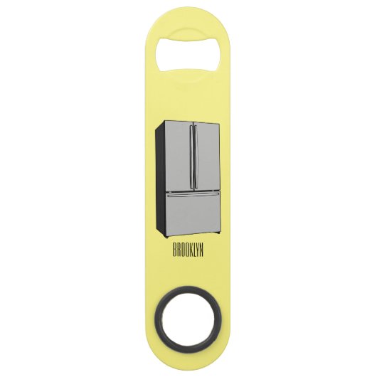 Afbeelding cartoon Franse deurkoelkast Speed Flessenopener (Voorkant)