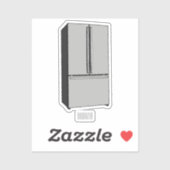 Afbeelding cartoon Franse deurkoelkast Sticker (Vel)