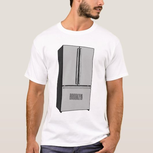 Afbeelding cartoon Franse deurkoelkast T-shirt (Voorkant)