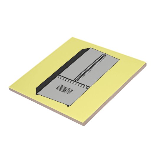 Afbeelding cartoon Franse deurkoelkast Tegeltje (Zijkant)