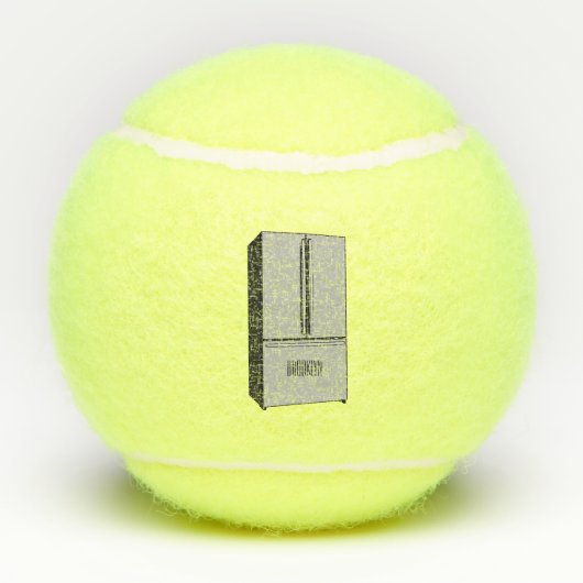Afbeelding cartoon Franse deurkoelkast Tennisballen (Achterkant)