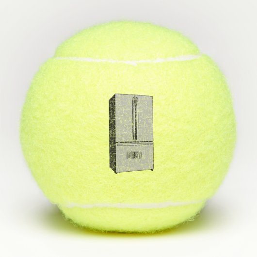 Afbeelding cartoon Franse deurkoelkast Tennisballen (Voorkant)