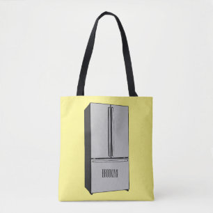 Afbeelding cartoon Franse deurkoelkast Tote Bag