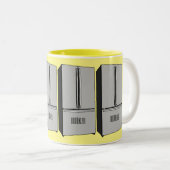 Afbeelding cartoon Franse deurkoelkast Tweekleurige Koffiemok (Voorkant rechts)