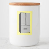 Afbeelding cartoon Franse deurkoelkast Voedselcontainer Etiket (Voorkant)