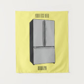 Afbeelding cartoon Franse deurkoelkast Wandkleed (Voorkant)