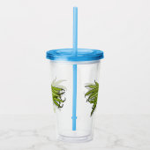 Afbeelding cartoon groene bonen acryl drinkbeker (Rechts)