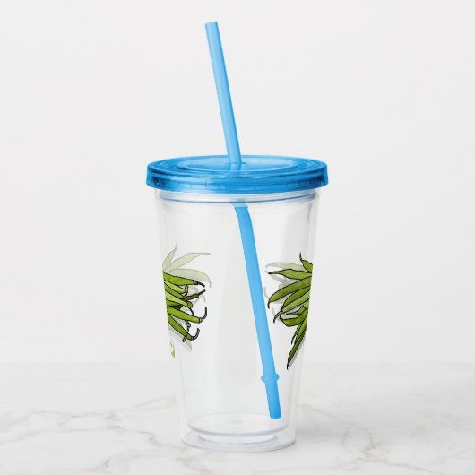 Afbeelding cartoon groene bonen acryl drinkbeker (Links)