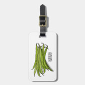 Afbeelding cartoon groene bonen bagagelabel (Voorkant verticaal)