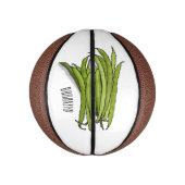 Afbeelding cartoon groene bonen basketbal (Verticaal)