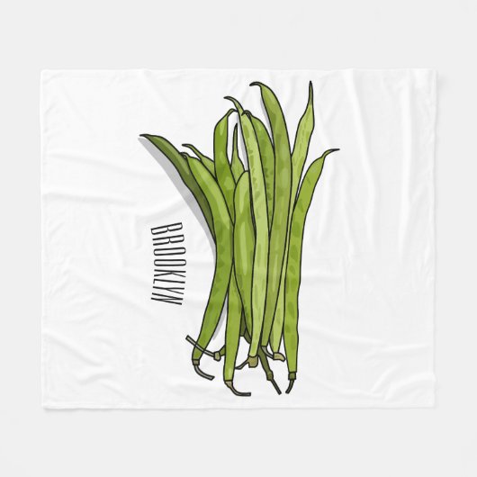 Afbeelding cartoon groene bonen fleece deken (Voorkant (Horizontaal))