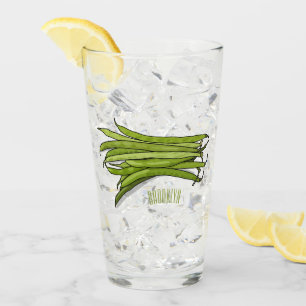 Afbeelding cartoon groene bonen glas