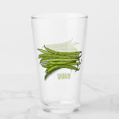 Afbeelding cartoon groene bonen glas (Voorkant)