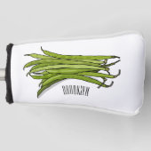 Afbeelding cartoon groene bonen golfheadcover (Voorkant)