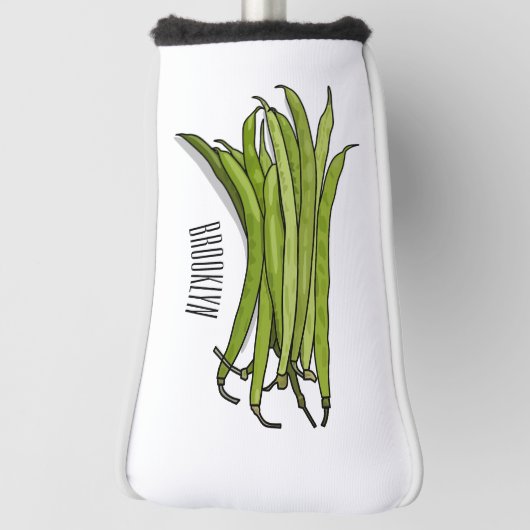 Afbeelding cartoon groene bonen golfheadcover (Draai 90)