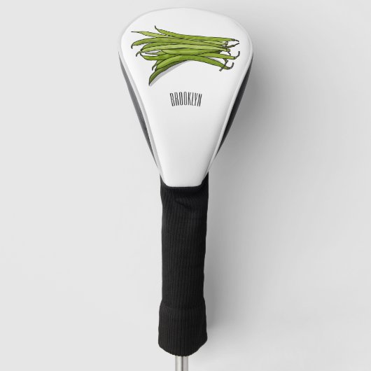 Afbeelding cartoon groene bonen golfheadcover (Voorkant)