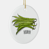Afbeelding cartoon groene bonen keramisch ornament (Rechts)