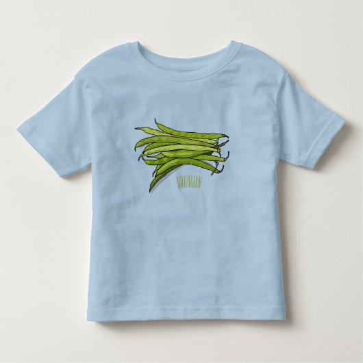 Afbeelding cartoon groene bonen kinder shirts (Voorkant)