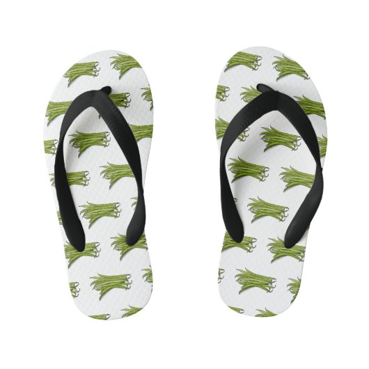 Afbeelding cartoon groene bonen kinder teenslippers (Voetbed)