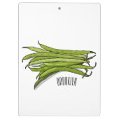 Afbeelding cartoon groene bonen klembord (Achterkant)