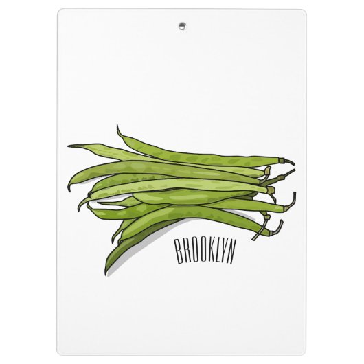 Afbeelding cartoon groene bonen klembord (Achterkant)