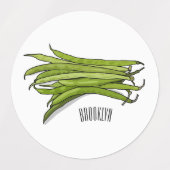 Afbeelding cartoon groene bonen labels (Design 2)