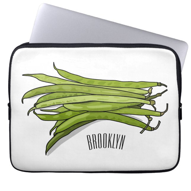 Afbeelding cartoon groene bonen laptop sleeve (Voorkant)